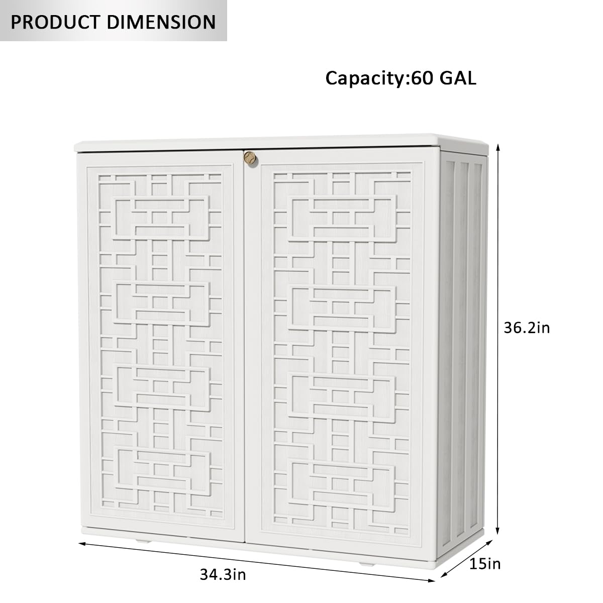 Waterproof Outdoor Storage Cabinet 62 Gallon Deck Box