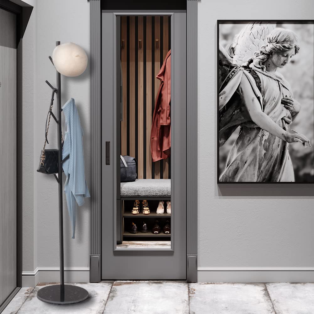 Metal Coat Rack Freestanding with Marble Base