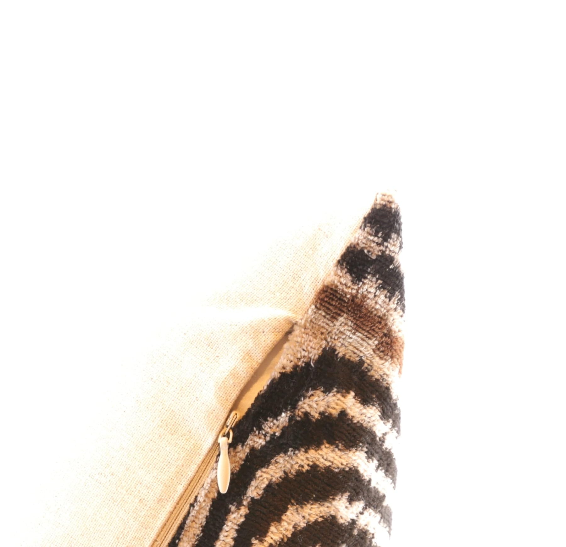 Handmade Velvet Throw Pillow - Black and White Geometric Labyrinth Design 16x24