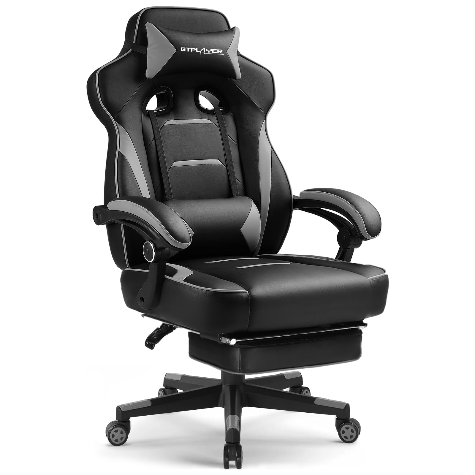 Gaming Chair with Footrest and Lumbar Support