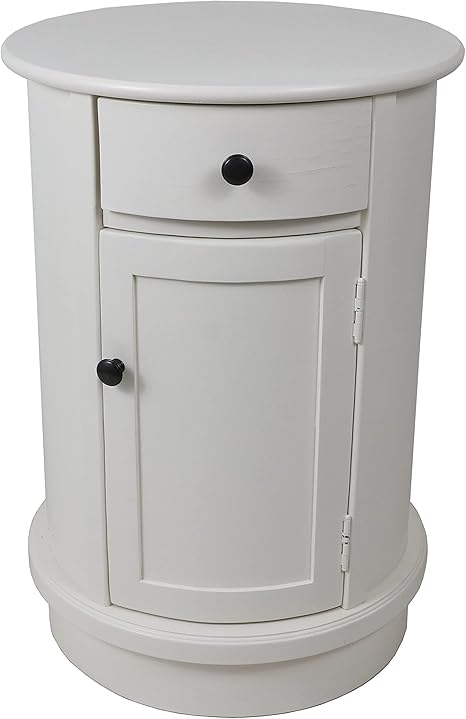 Round End Table with Storage Drawer