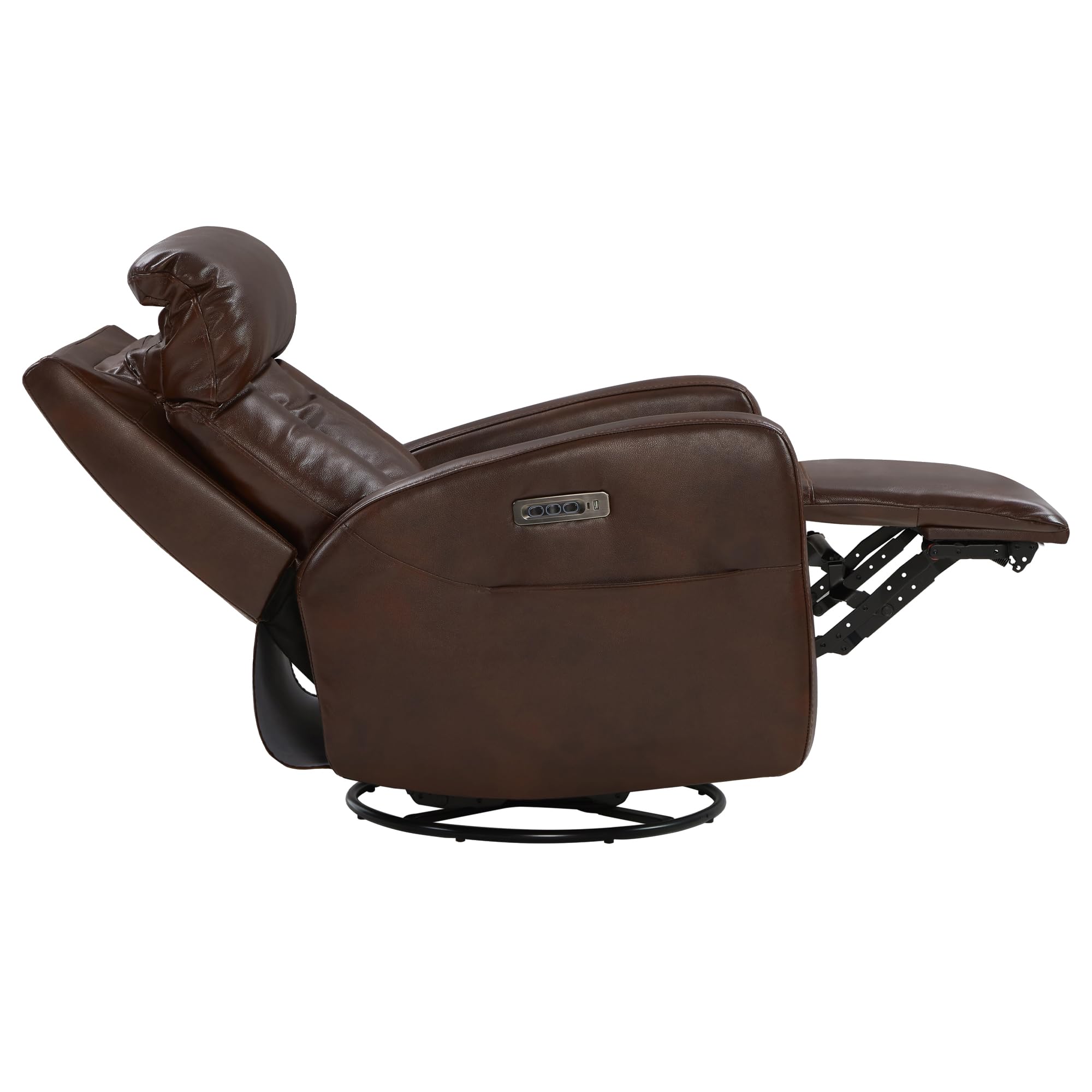 Triple Motor Power Swivel Recliner with Adjustable Headrest