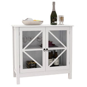 White Glass Door Buffet Sideboard