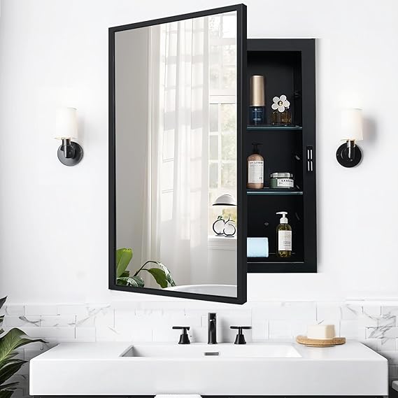 Recessed Medicine Cabinet with Mirror 16x24 Inch
