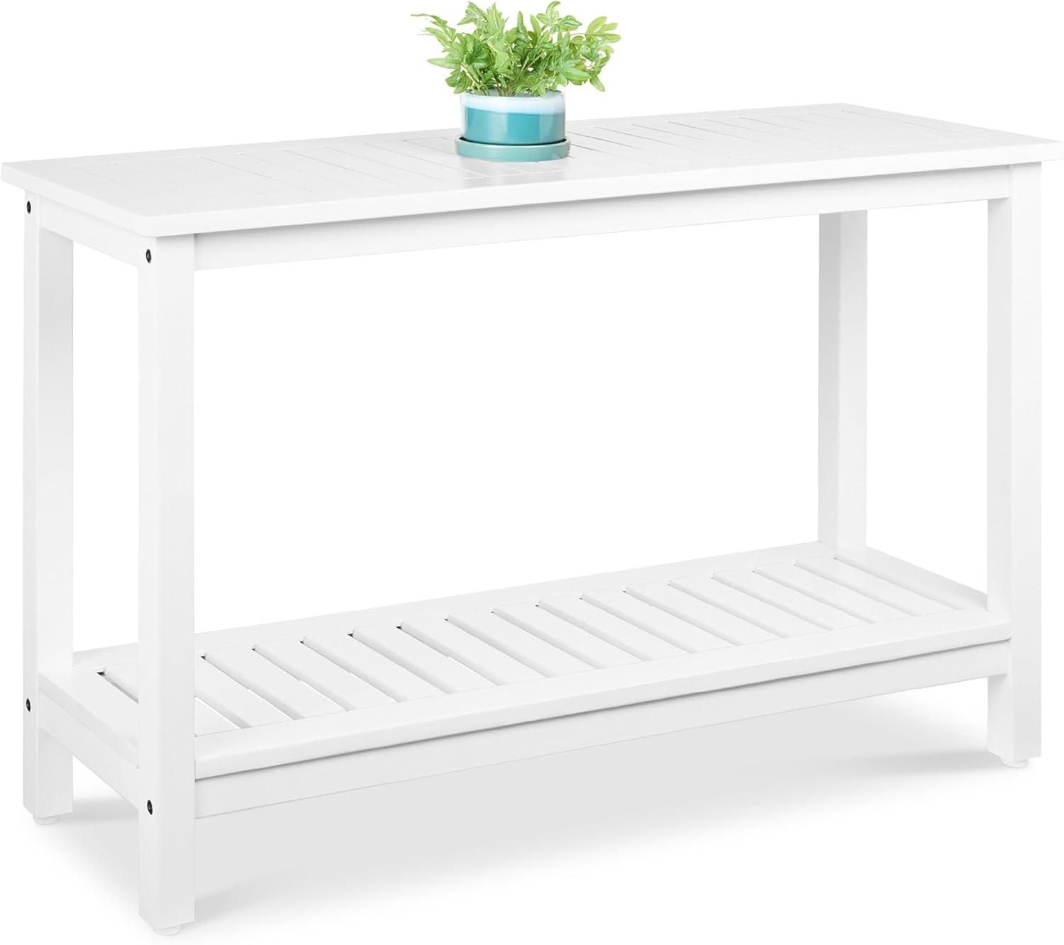 48in Eucalyptus Console Table Indoor Outdoor Storage