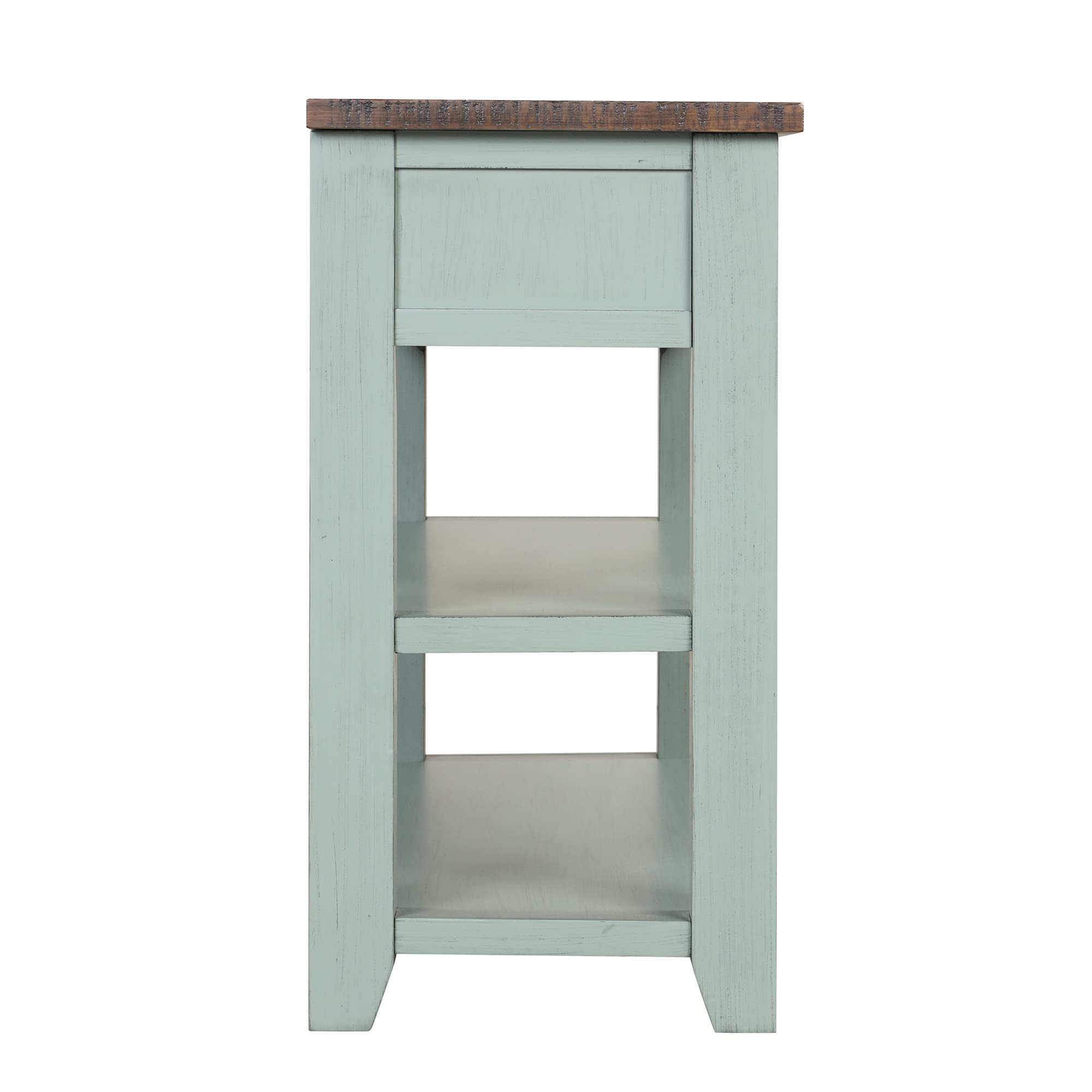 Farmhouse Console Table with 3 Drawers and Bottom Shelves