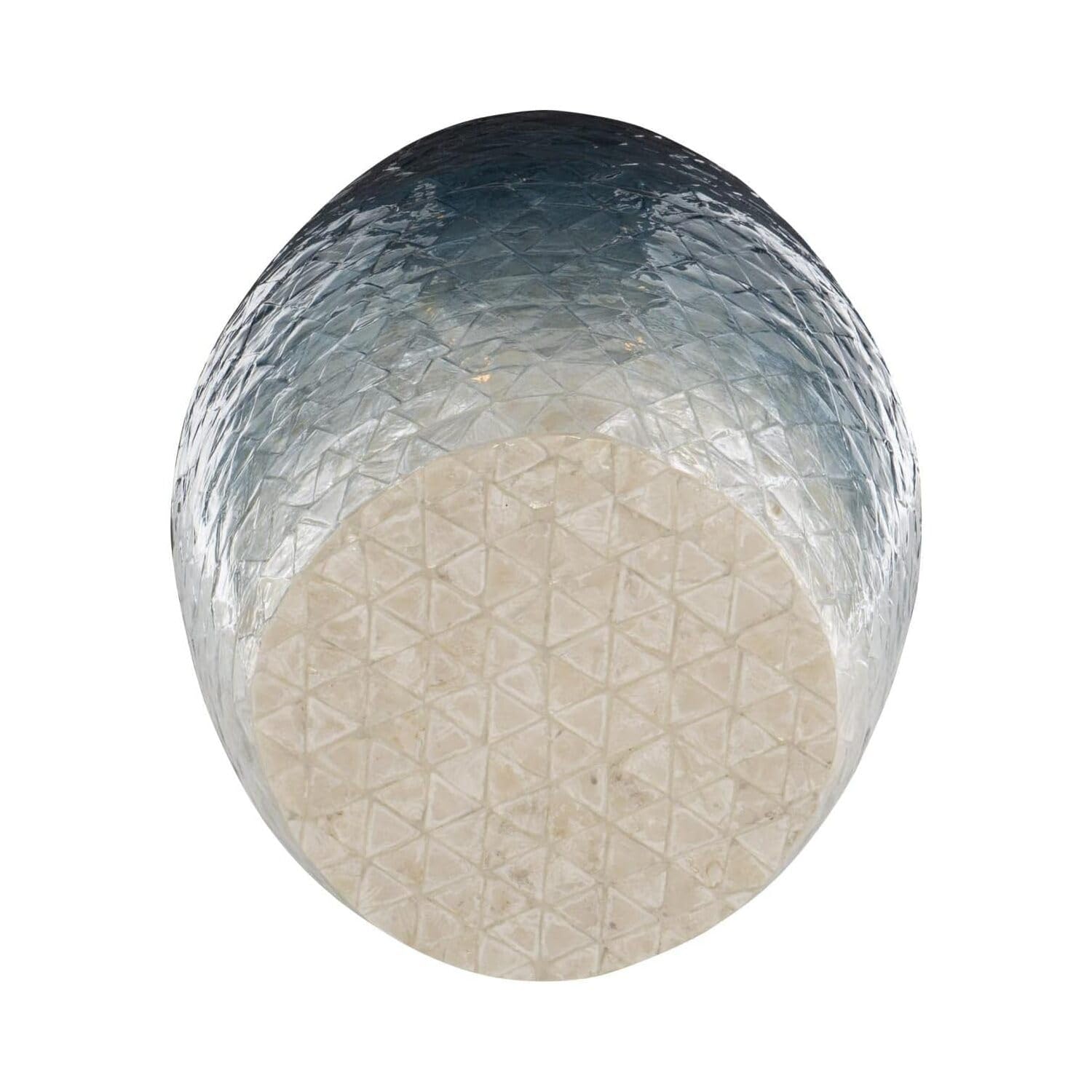 Blue Ombre Capiz Shell Drum Table