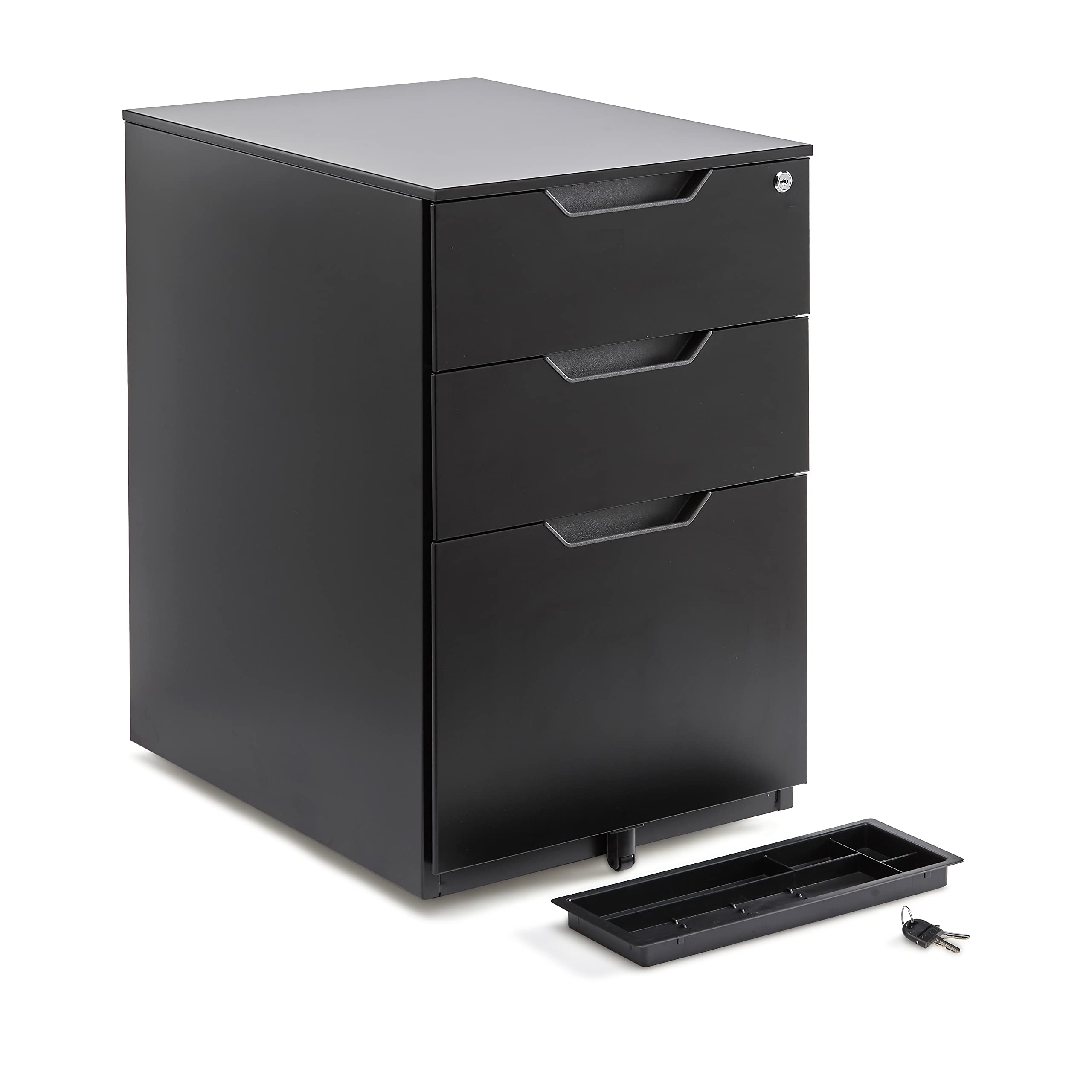 3-Drawer Mobile File Cabinet with Lock