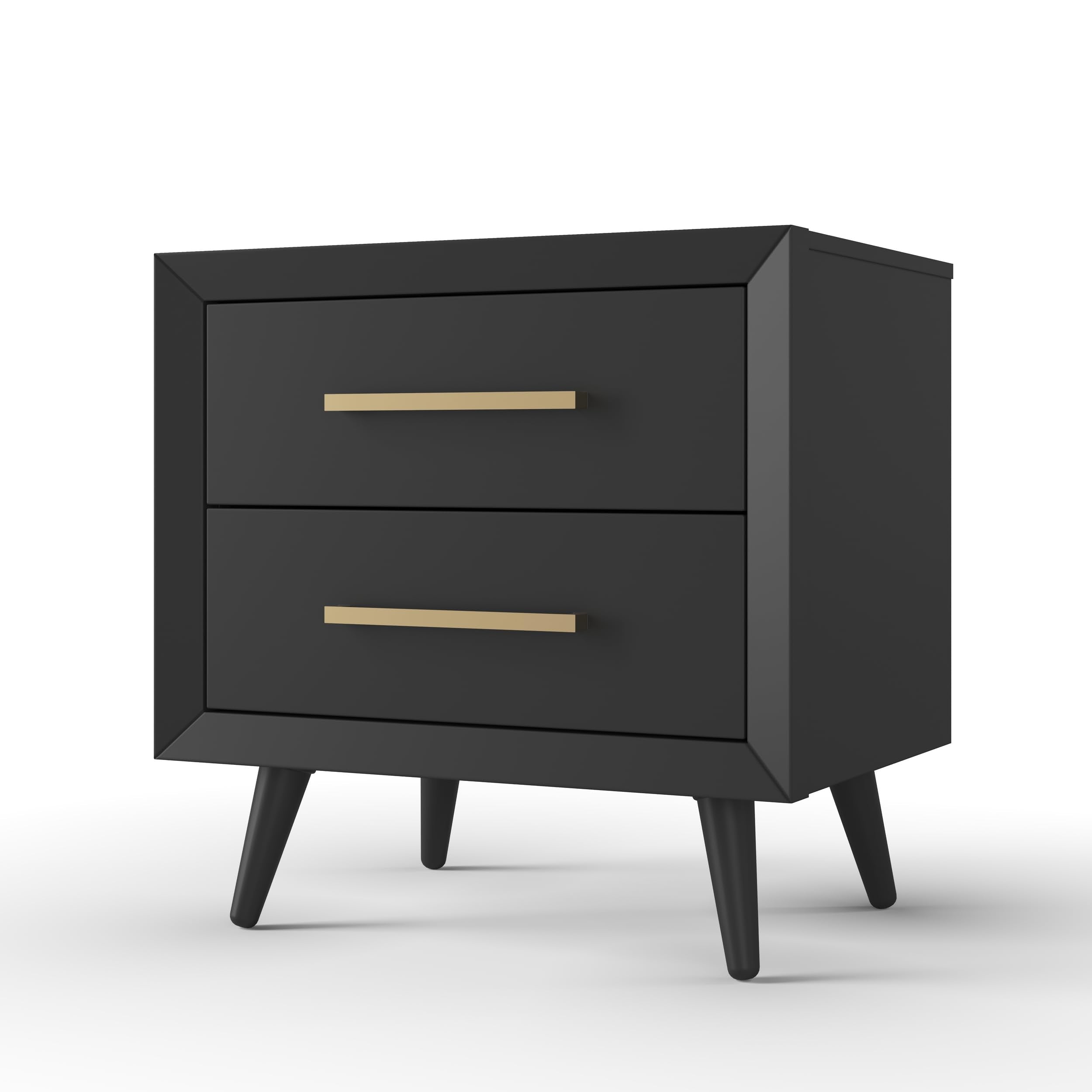 Mid-Century Modern 2-Drawer Nightstand