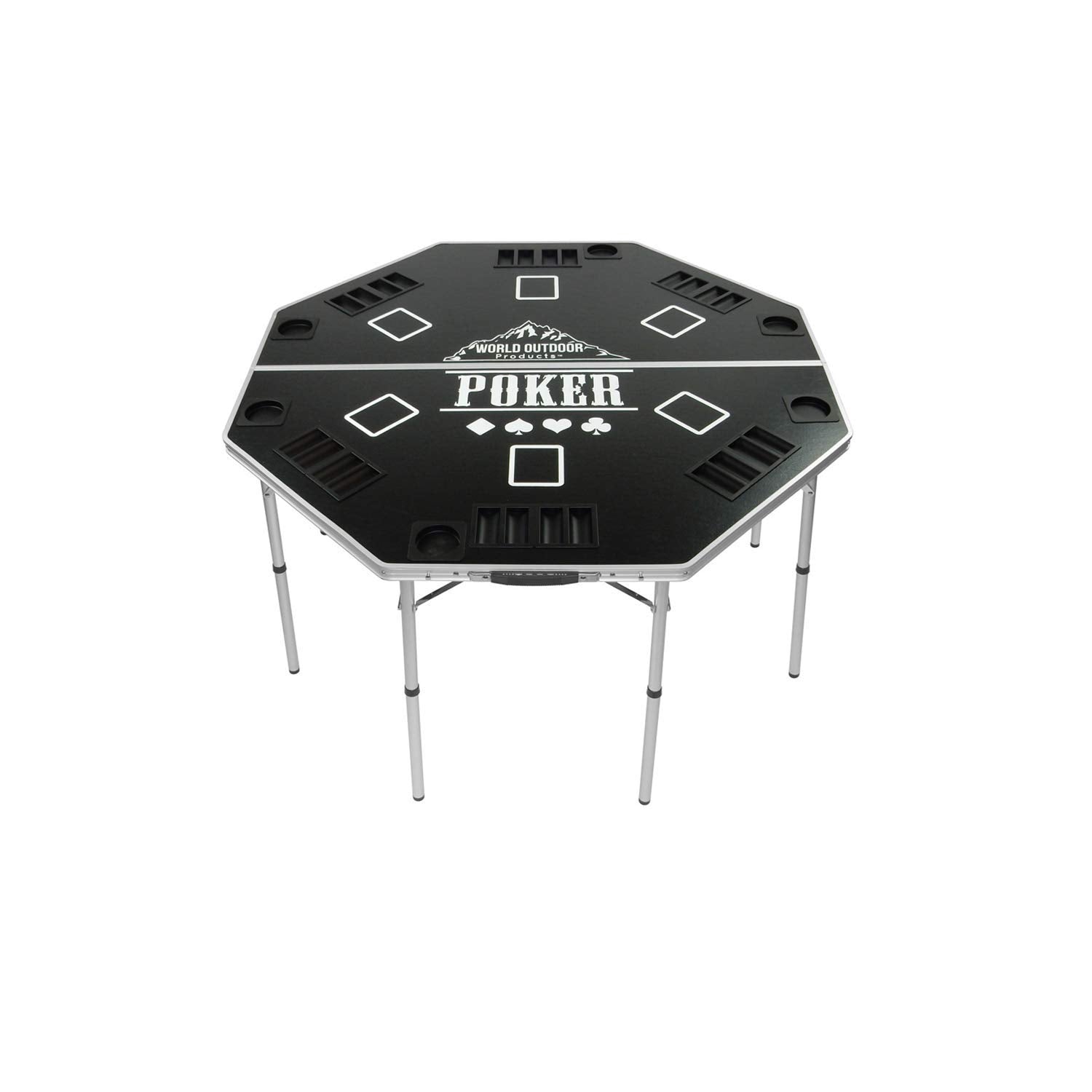 Portable Folding Poker Table with Chip Trays