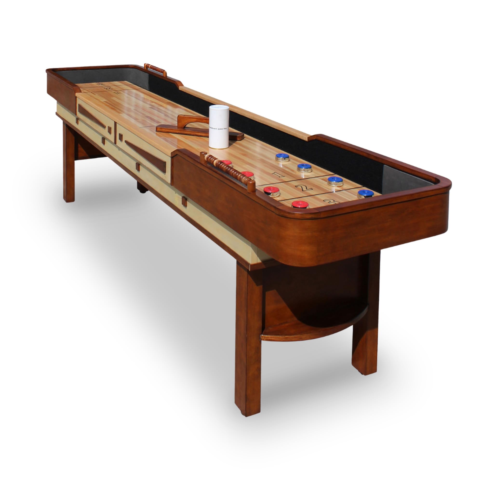 12 Foot Shuffleboard Table with Lacquer Playfield and Climate Adjusters
