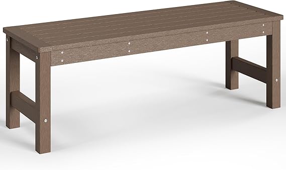 48" HDPE Outdoor Bench Black 2-Person