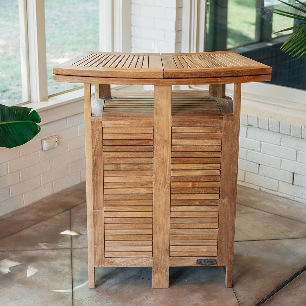 Acadia Teak Folding Bar Cabinet