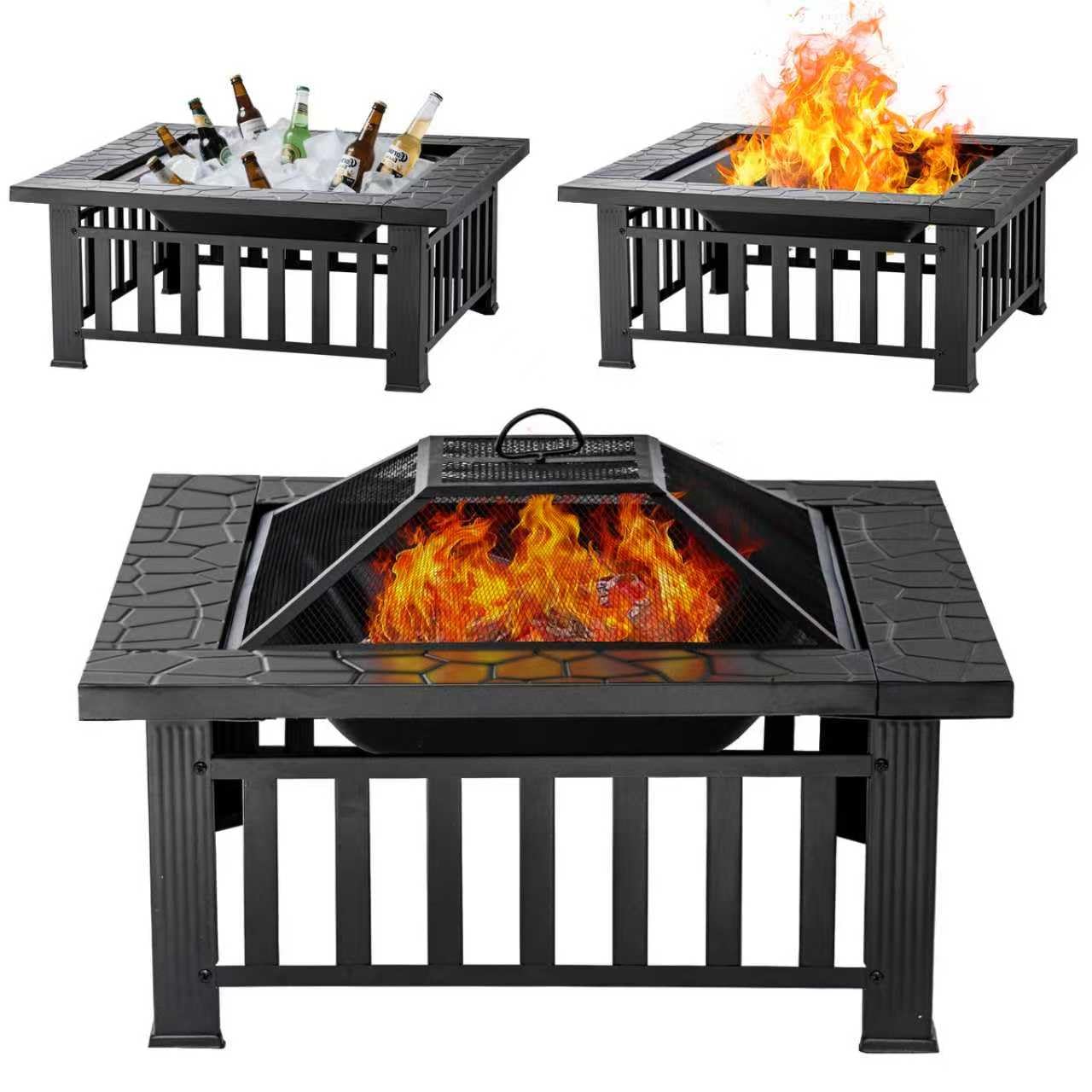 32 Inch Square Fire Pit Table