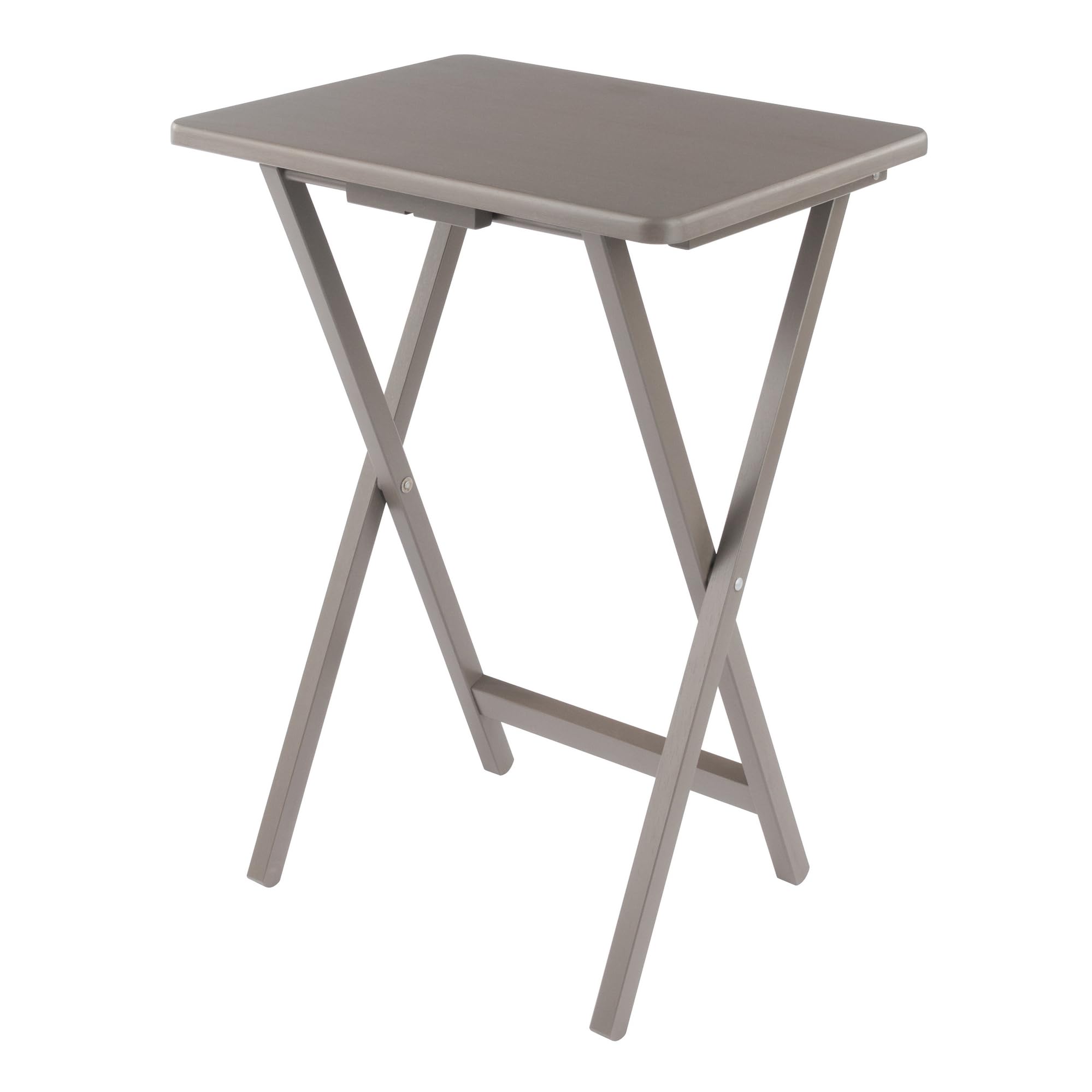 4 Snack Tables with Storage Stand Oyster Gray
