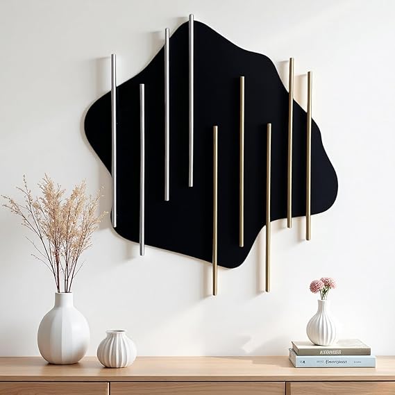 2 Pieces Large Metal Wall Decor 3D Modern Aesthetic Sculptures