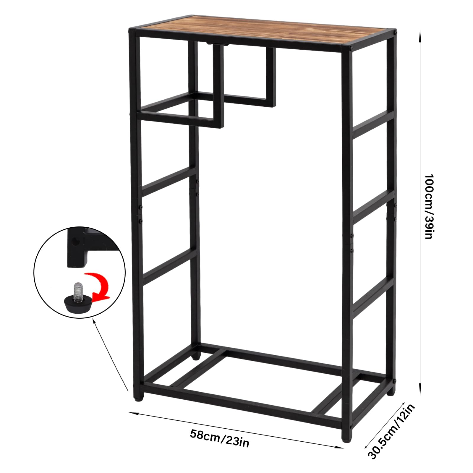 Indoor Firewood Rack with Storage Shelf