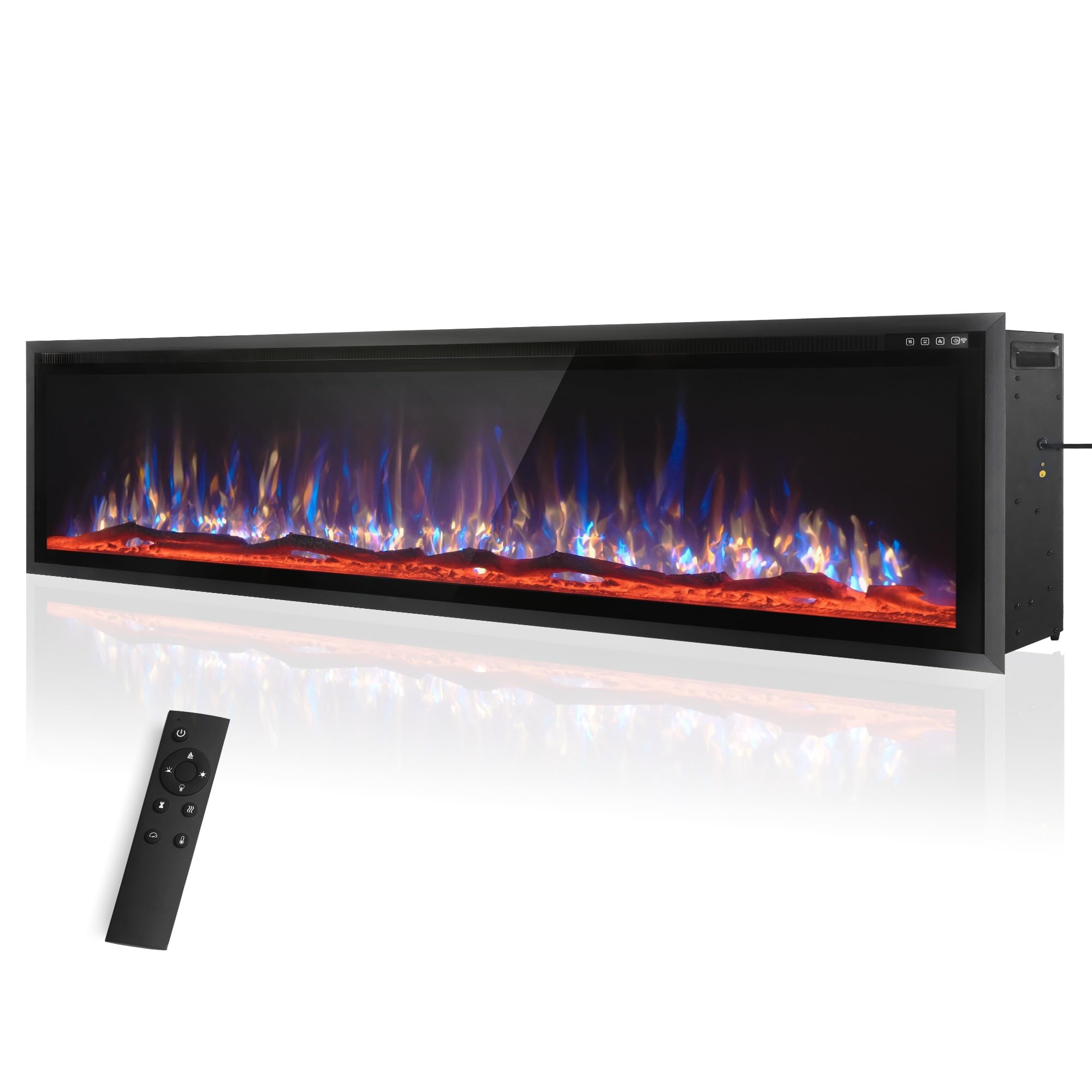 72" Electric Fireplace Wall Mounted with Remote Control