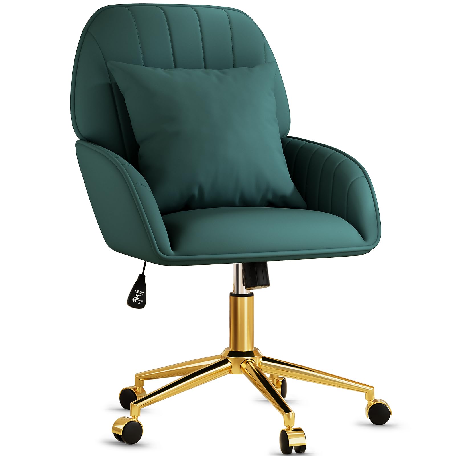 Velvet Swivel Office Chair with Adjustable Wheels