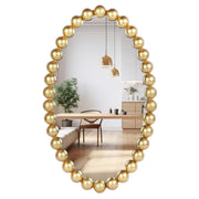 30" Oval Wall Mirror with Beaded Frame