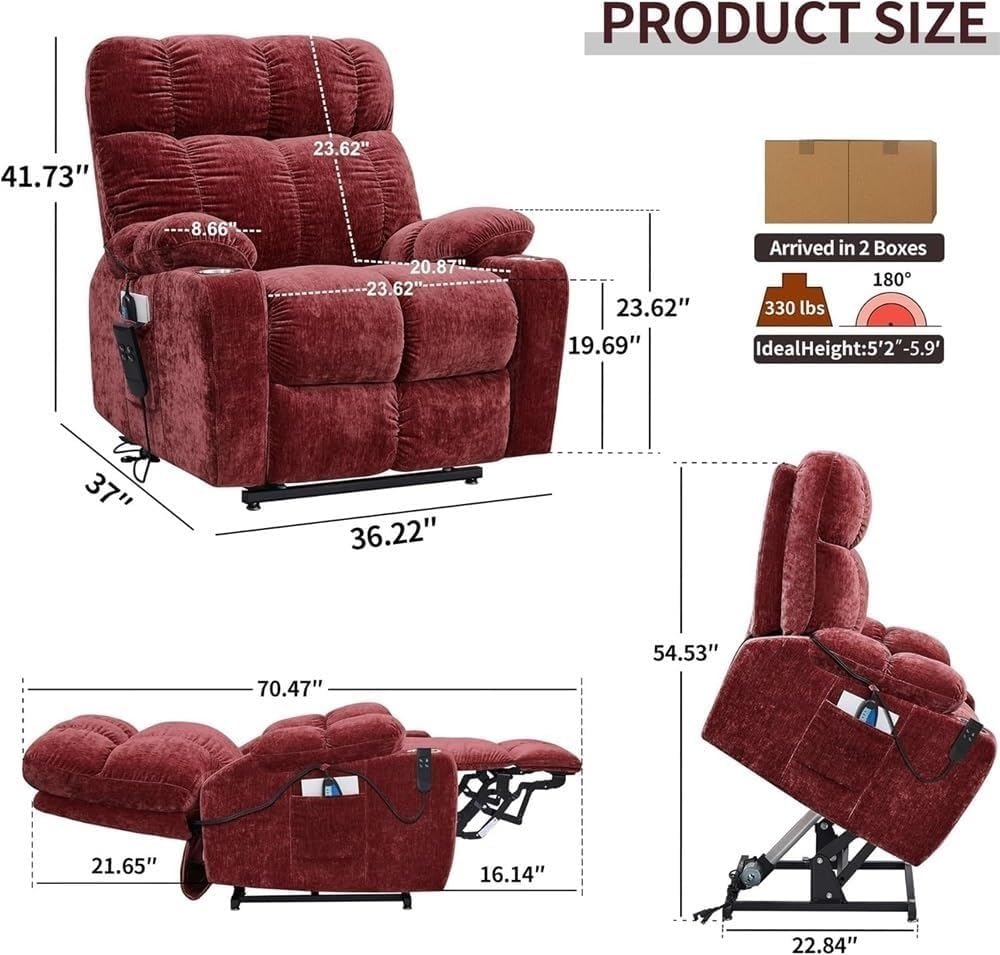 Power Lift Recliner Chair with Heat and Massage