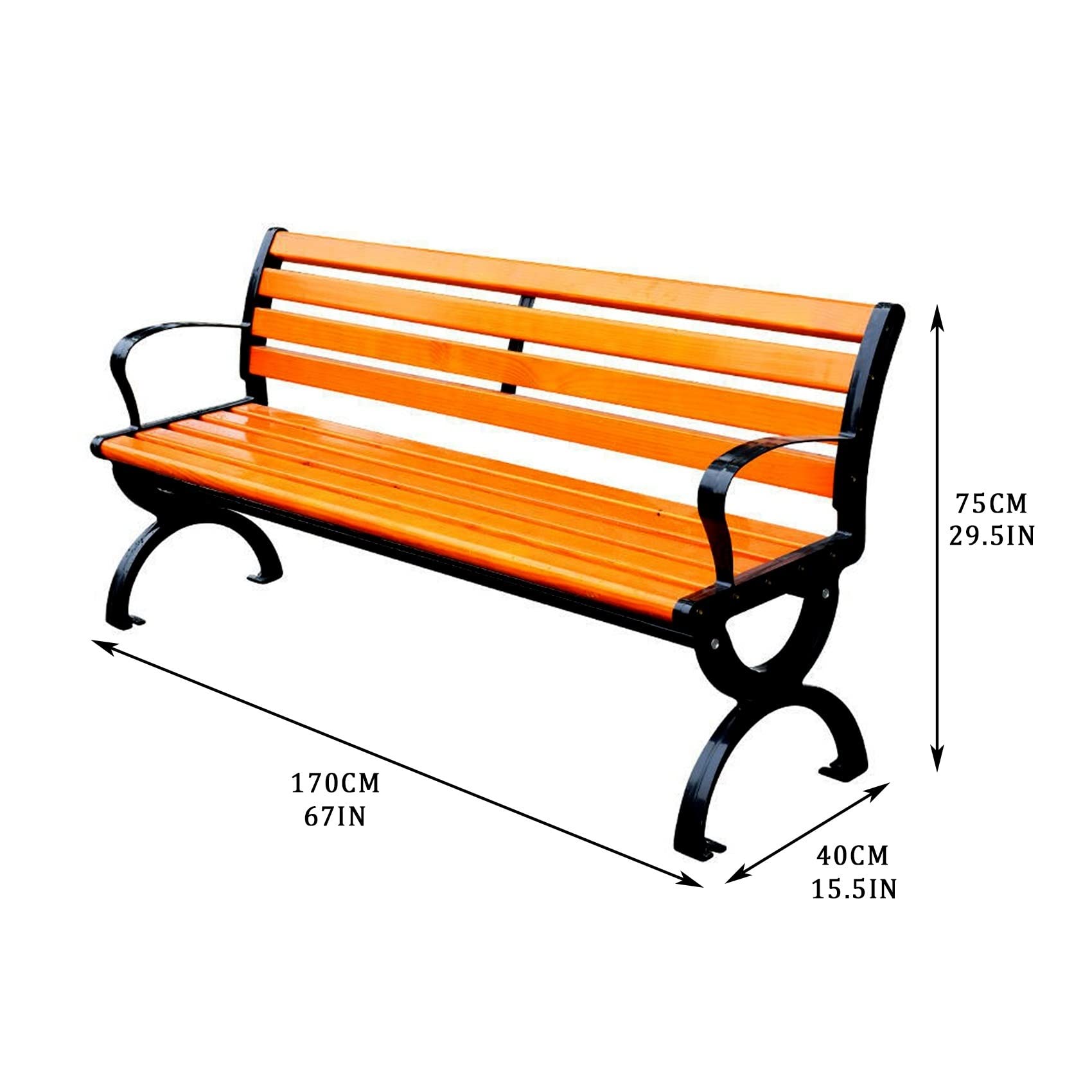 Outdoor Garden Bench with Backrest