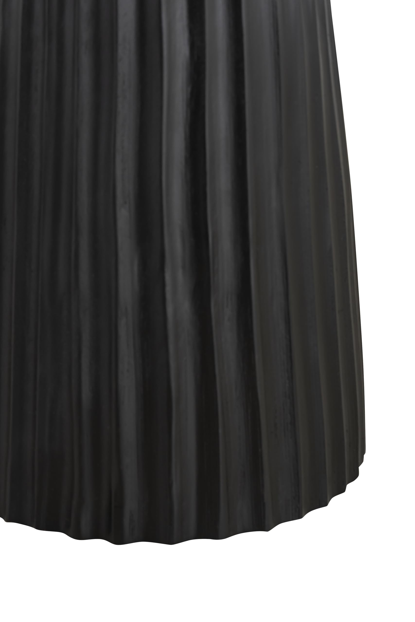 Black Ribbed Mango Wood Round Side Table