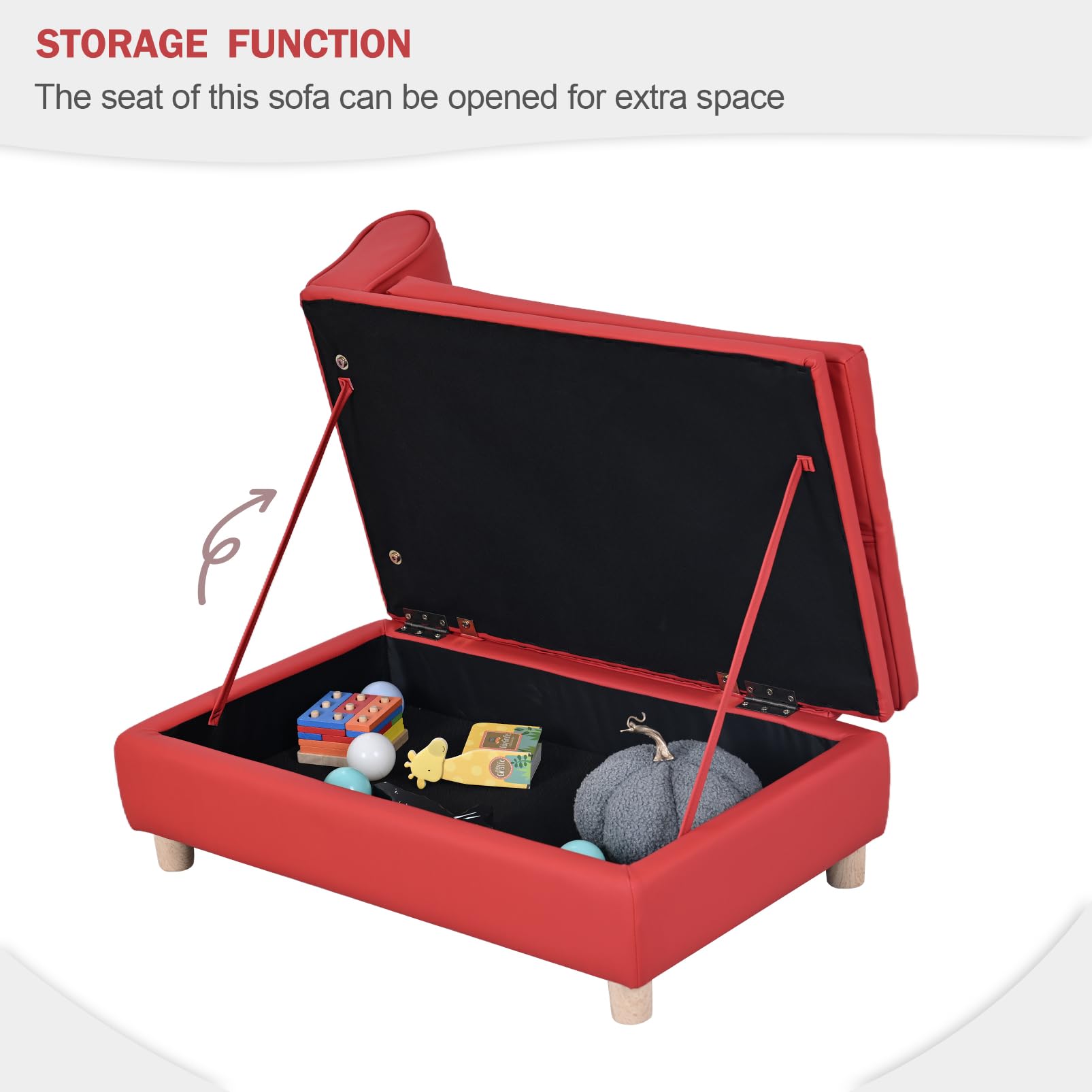 PU Leather Pet Sofa with Storage