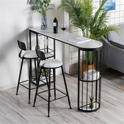 Metal Bar Stools with Backrest Set of 2