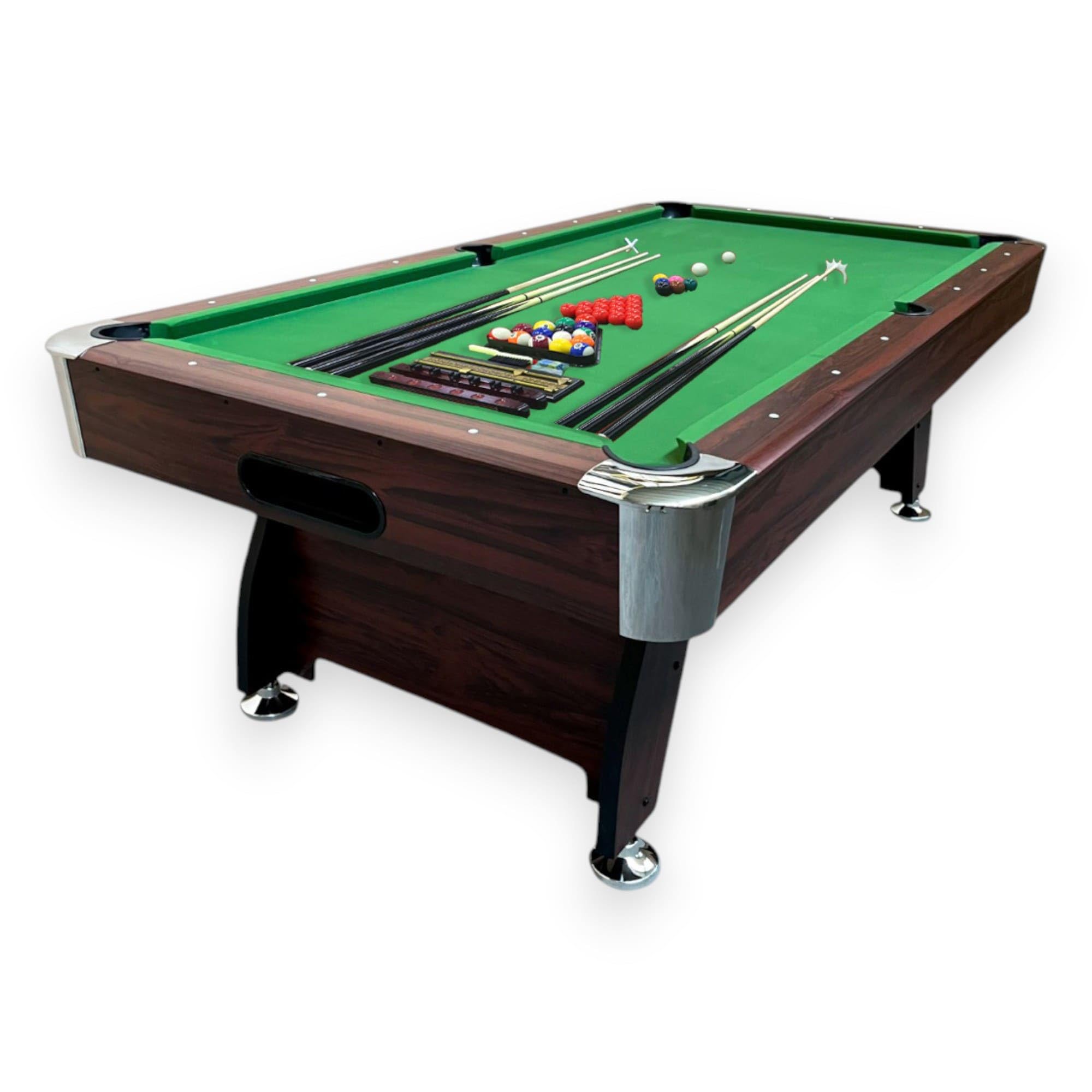 8 Foot Pool Table with Green Felt and Ball Return