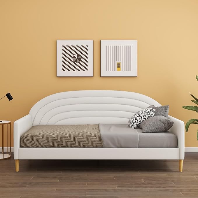 Modern Daybed Twin Size Cream Grey