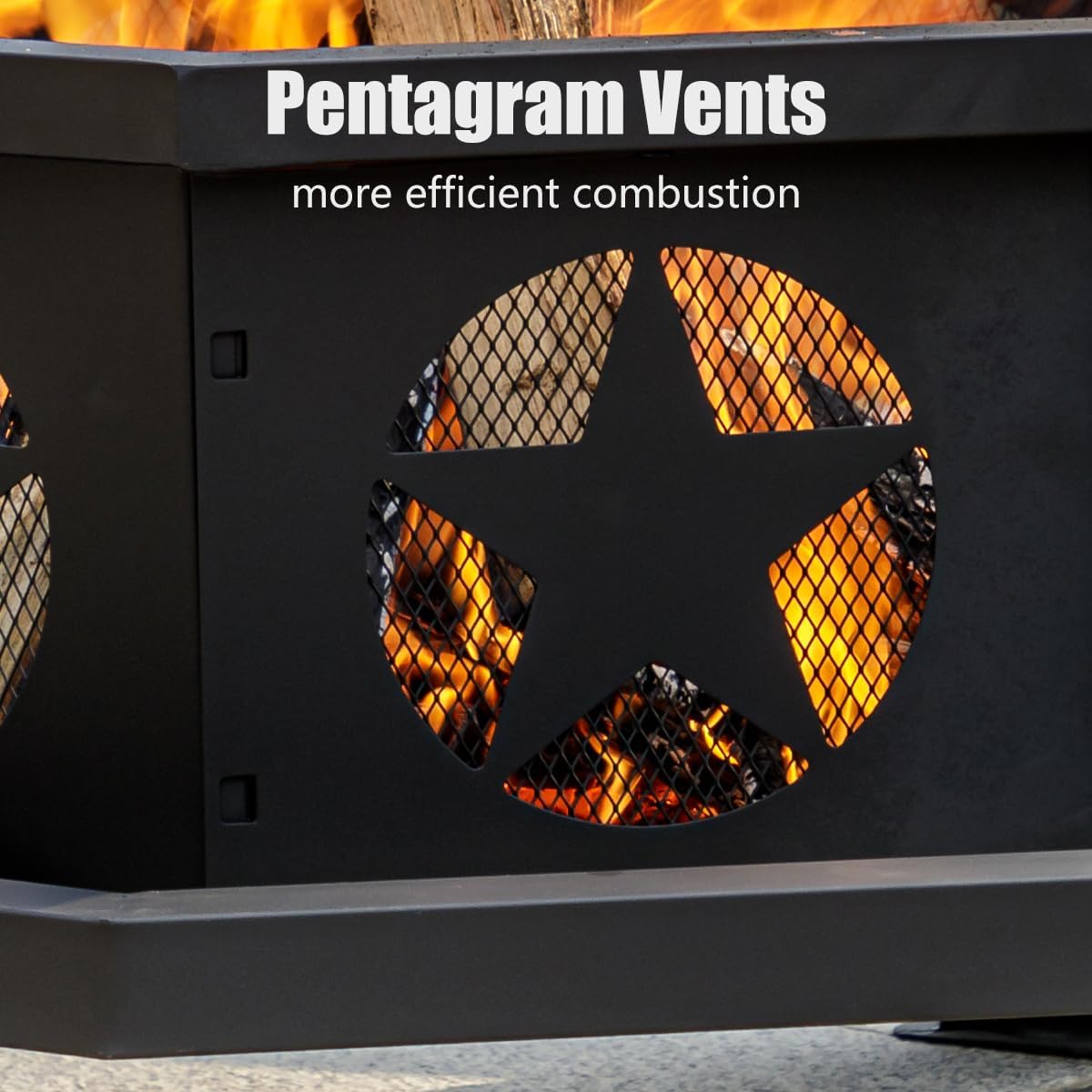 35 Inch Octagonal Wood Burning Fire Pit