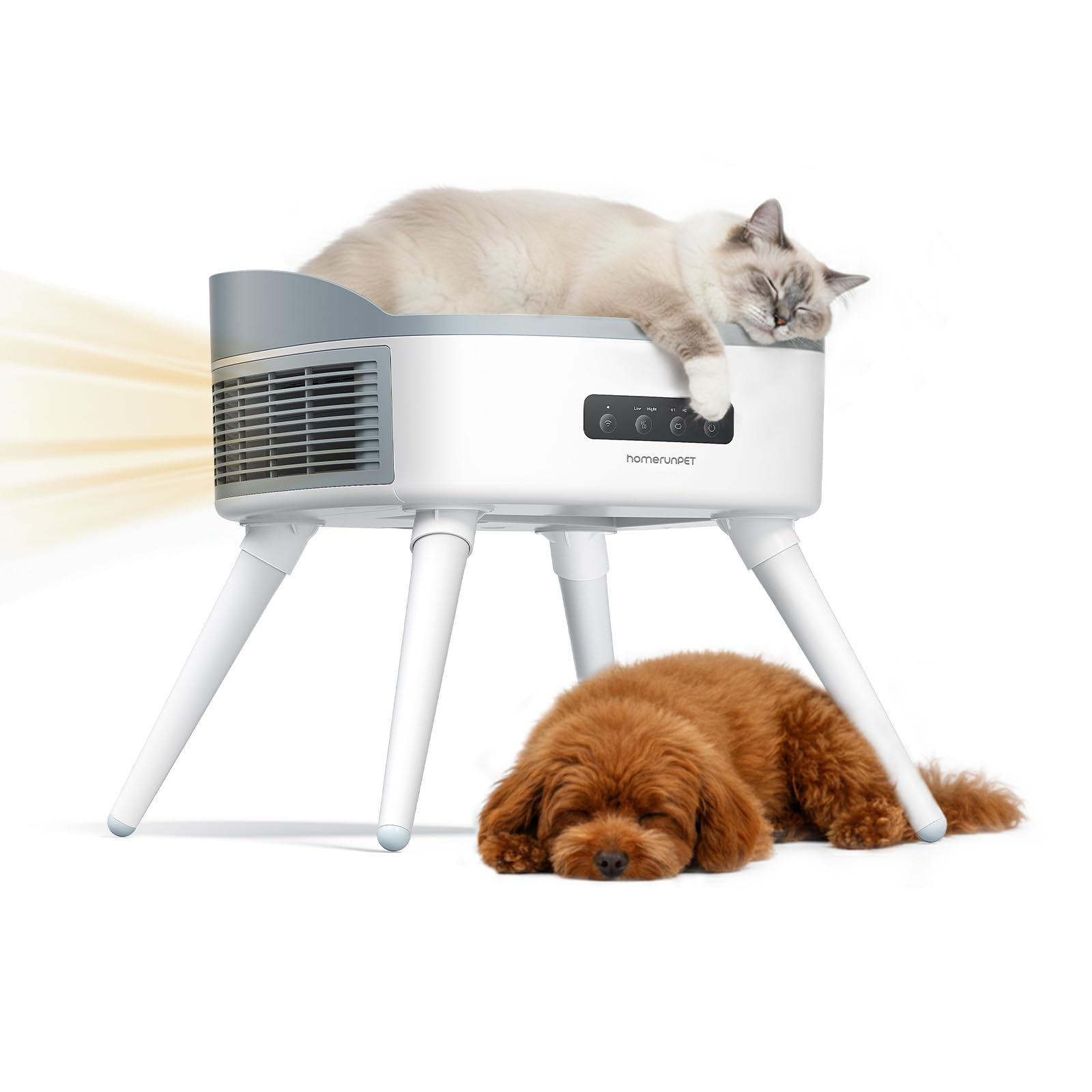 Pet-Safe Space Heater with Heated Cat Bed - 2-in-1 Ceramic Heater 1300W