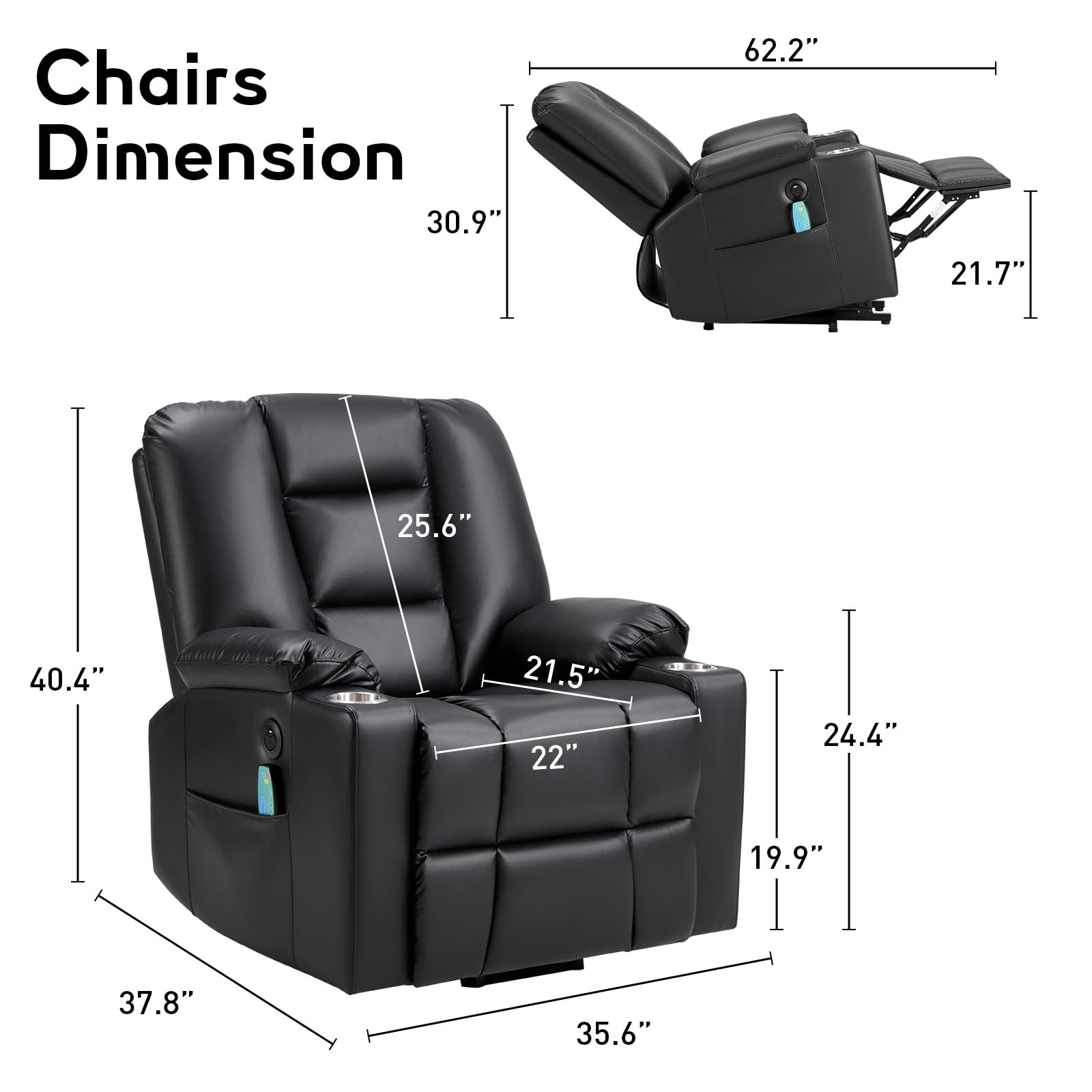 Power Lift Recliner Chair with Heat and Massage