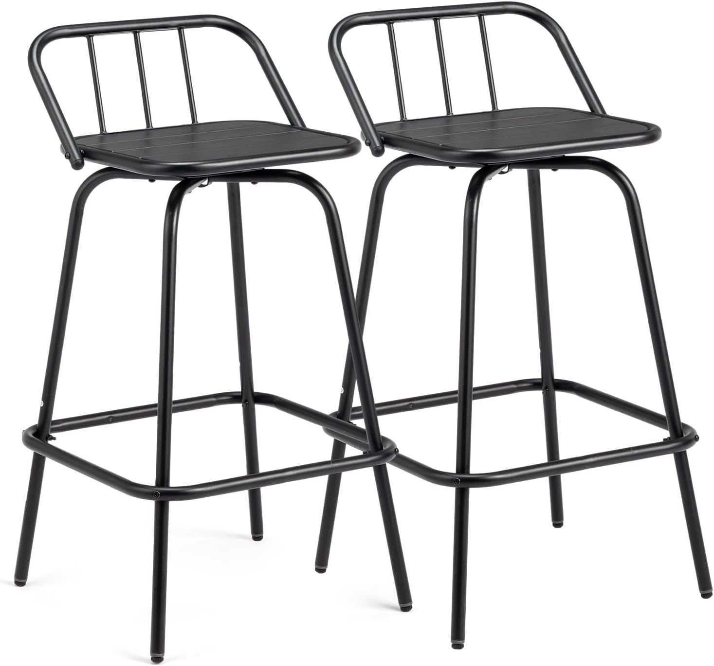 Outdoor Swivel Bar Stools 30 Inch with Backrest