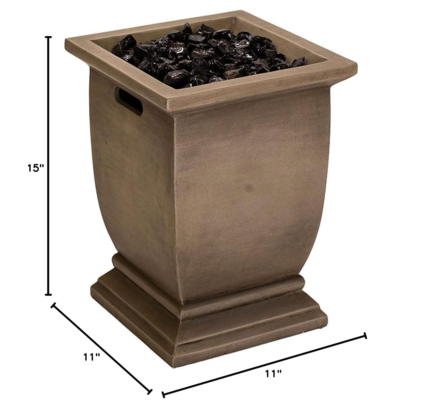 10,000 BTU LP Gas Fire Column Patio Heater with Black Fire Glass