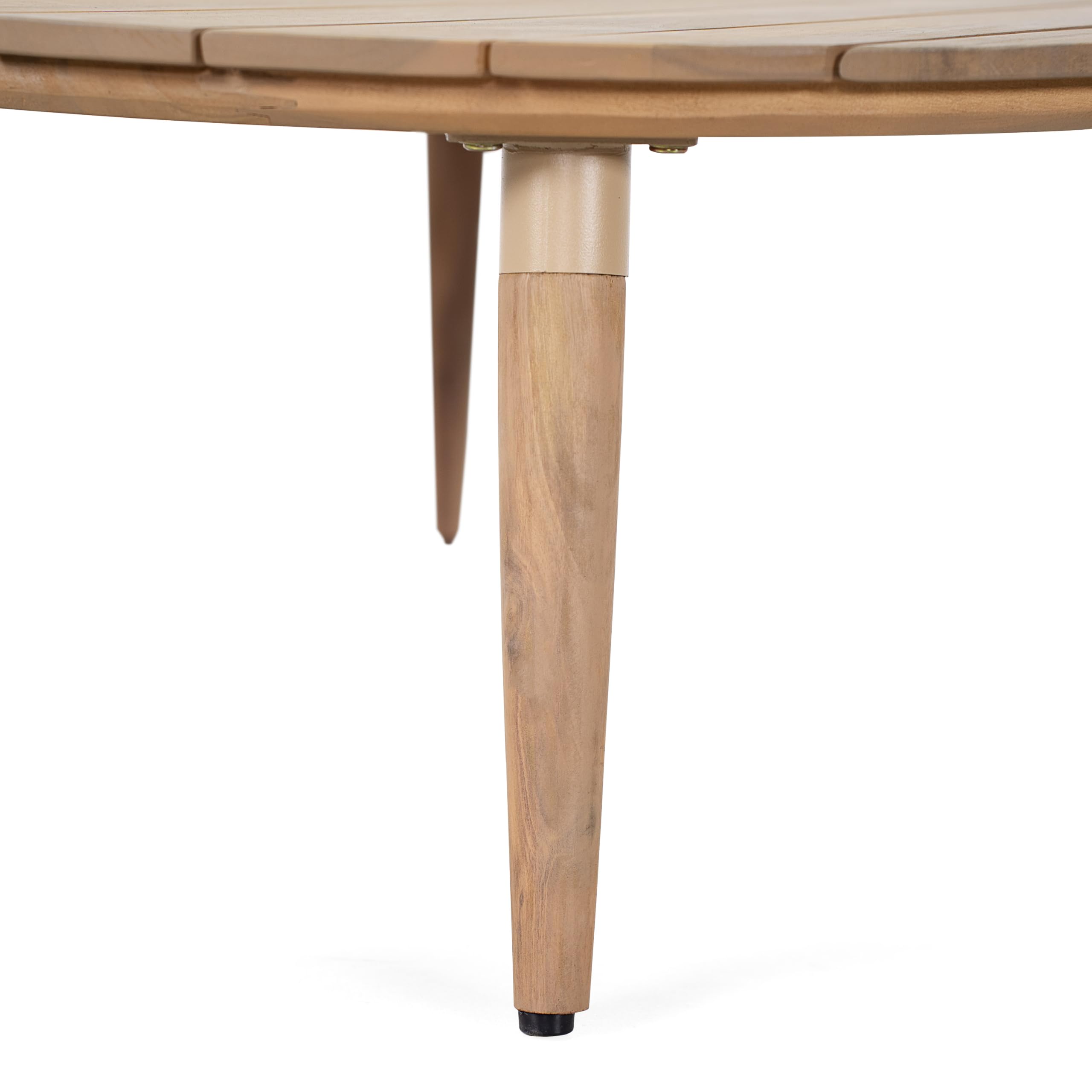 Round Acacia Wood Outdoor Coffee Table
