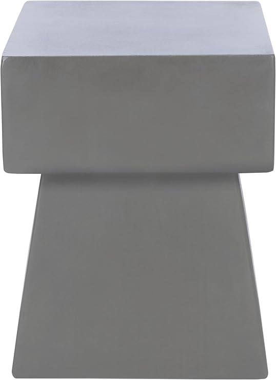 Modern Concrete Accent Table - Black Square End Table
