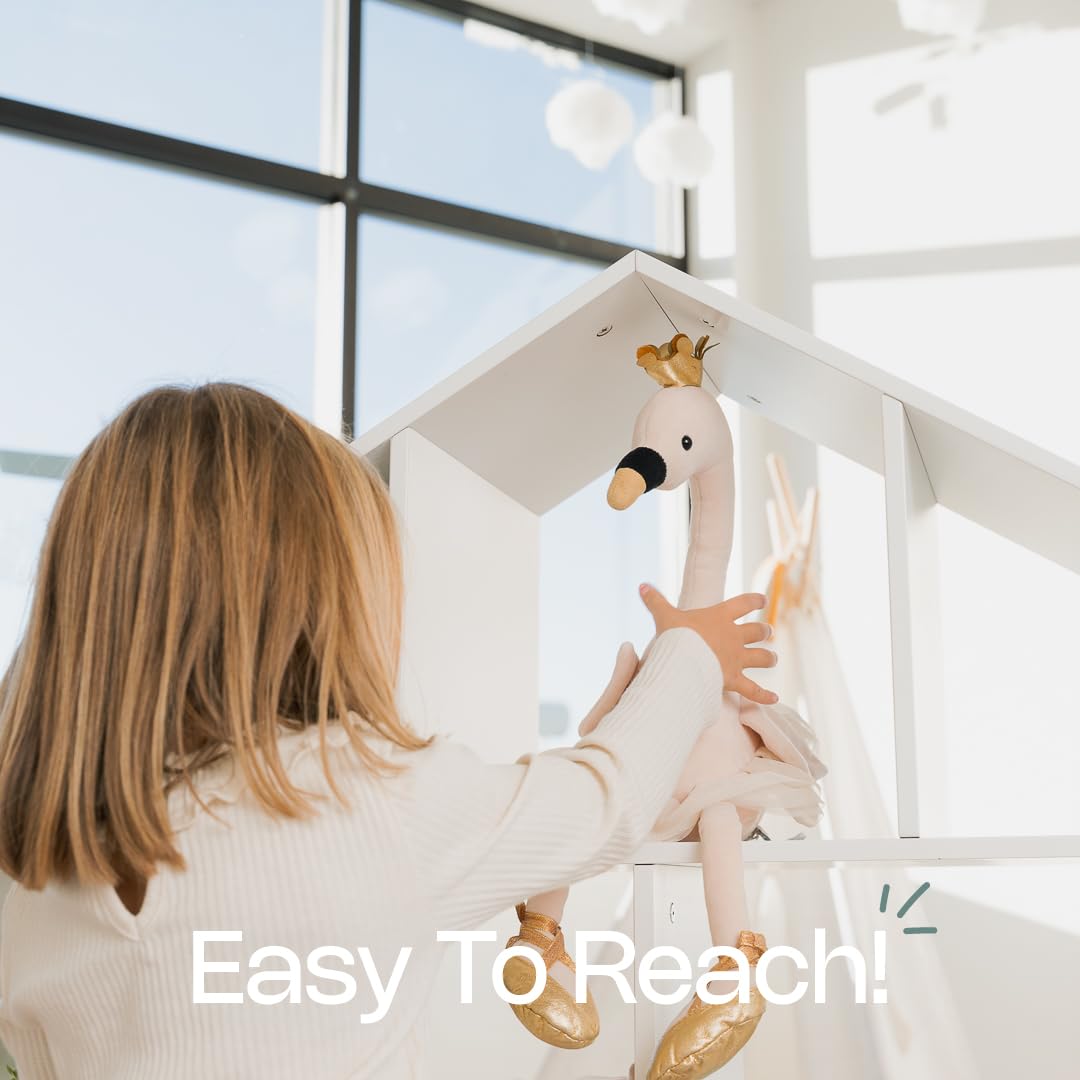 4-Tier White Kids Bookshelf and Toy Storage