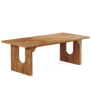 71" Rectangular Dining Table with Wood Pedestal Base