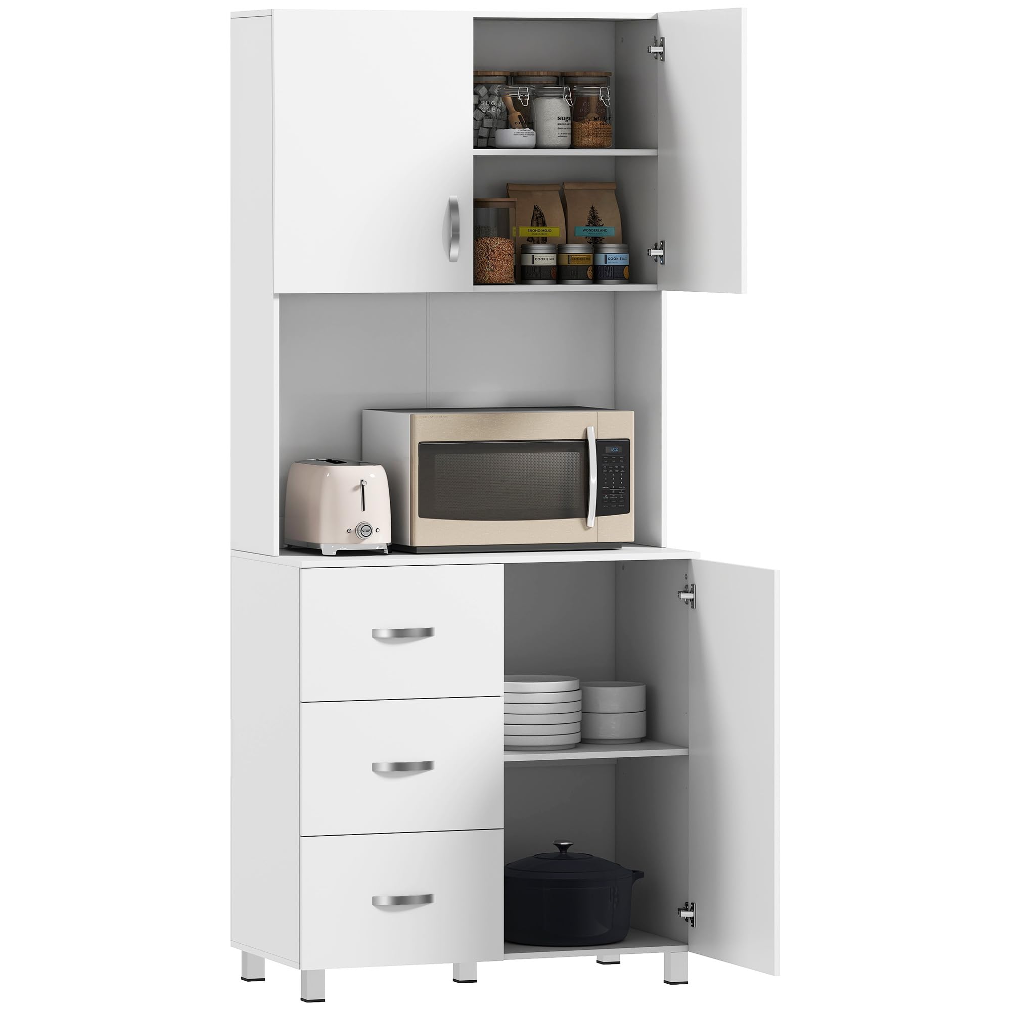 Kitchen Pantry Buffet with Hutch