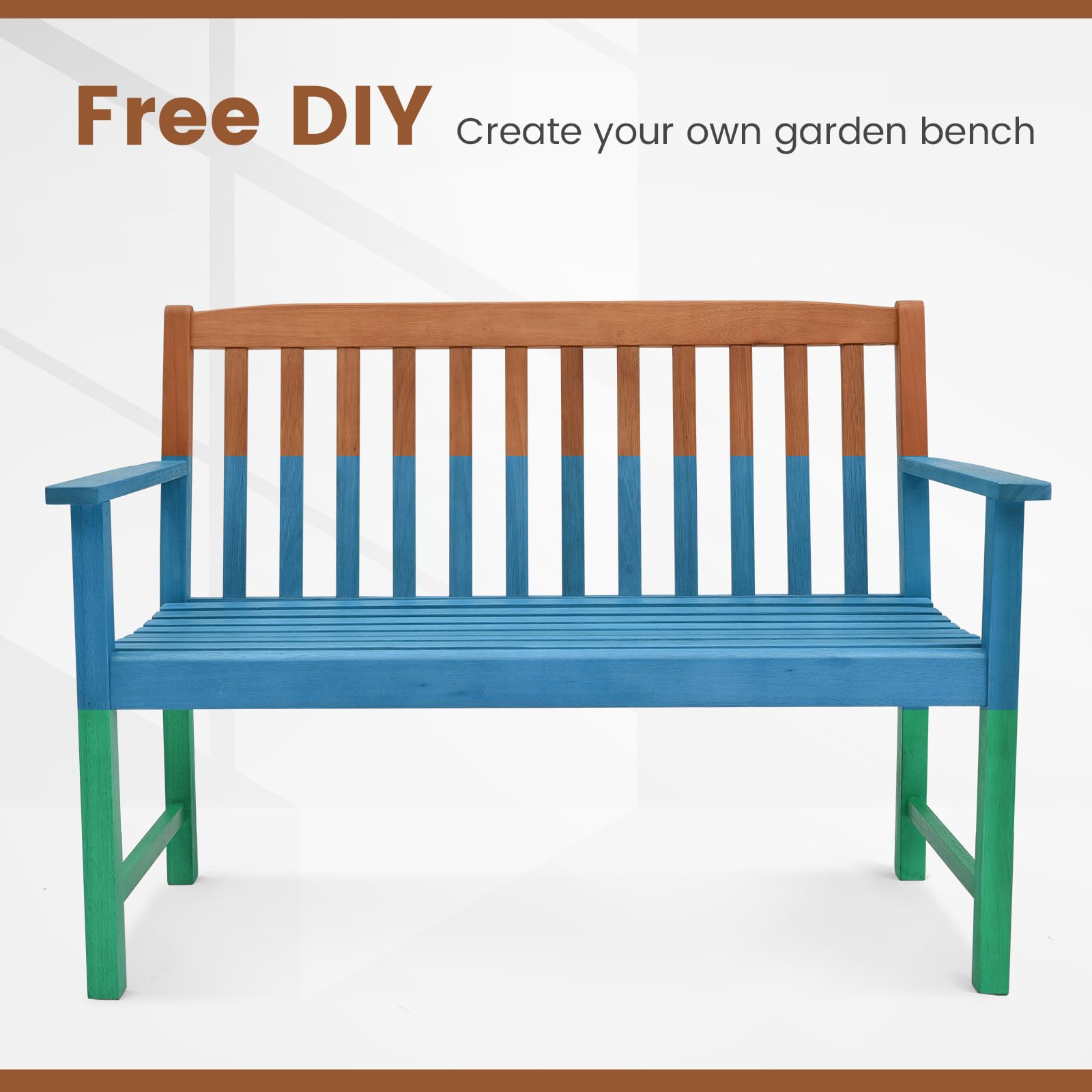 2-Person Eucalyptus Wood Garden Bench