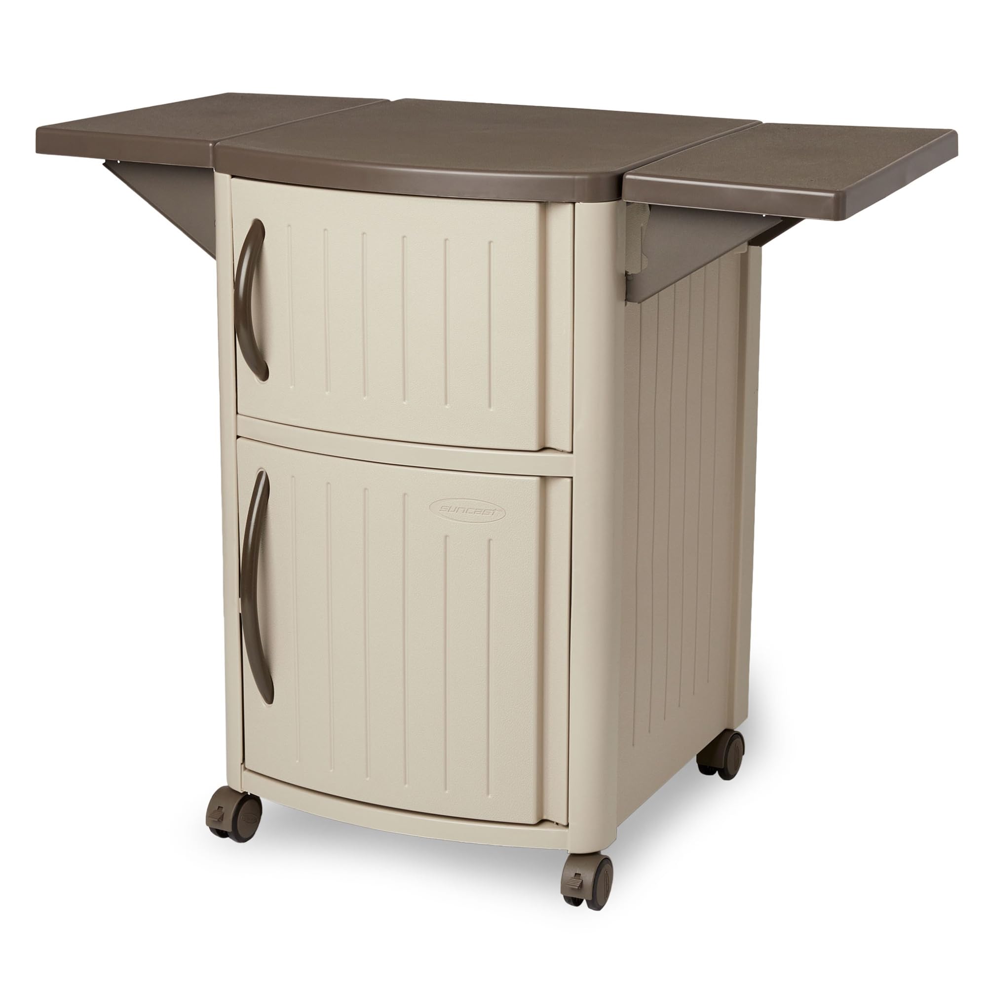 Portable Outdoor Serving Station with Storage Cabinets