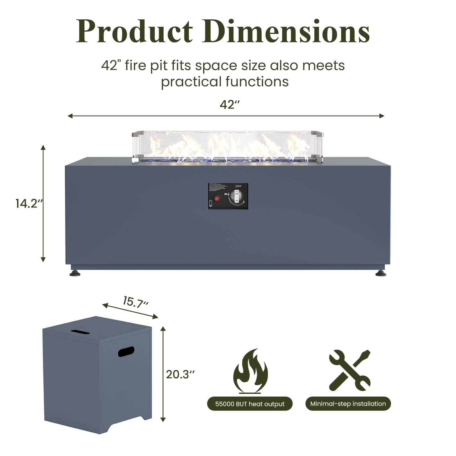 42 Inch Outdoor Fire Pit Table