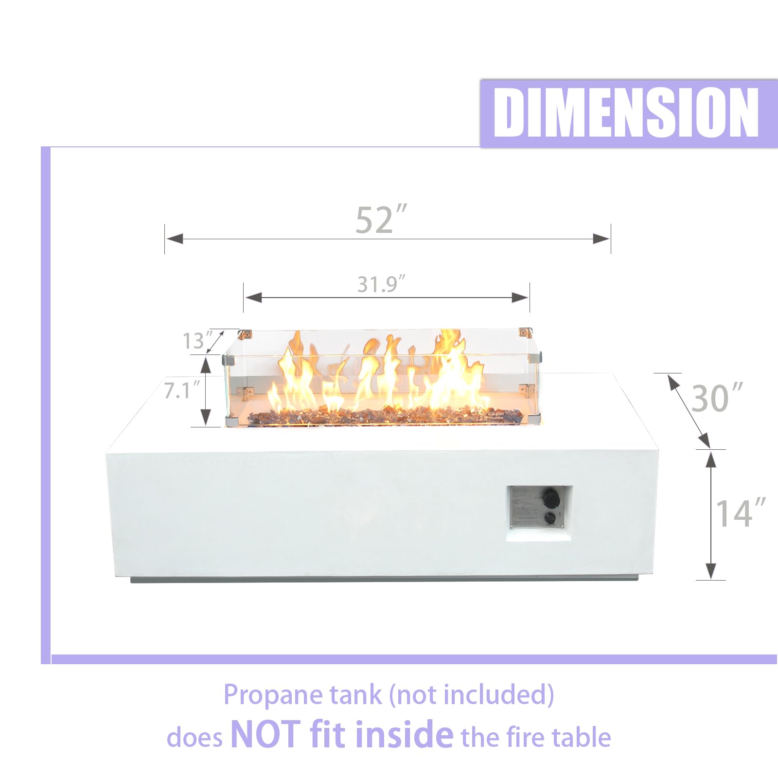 65,000 BTU Outdoor Propane Fire Pit Table