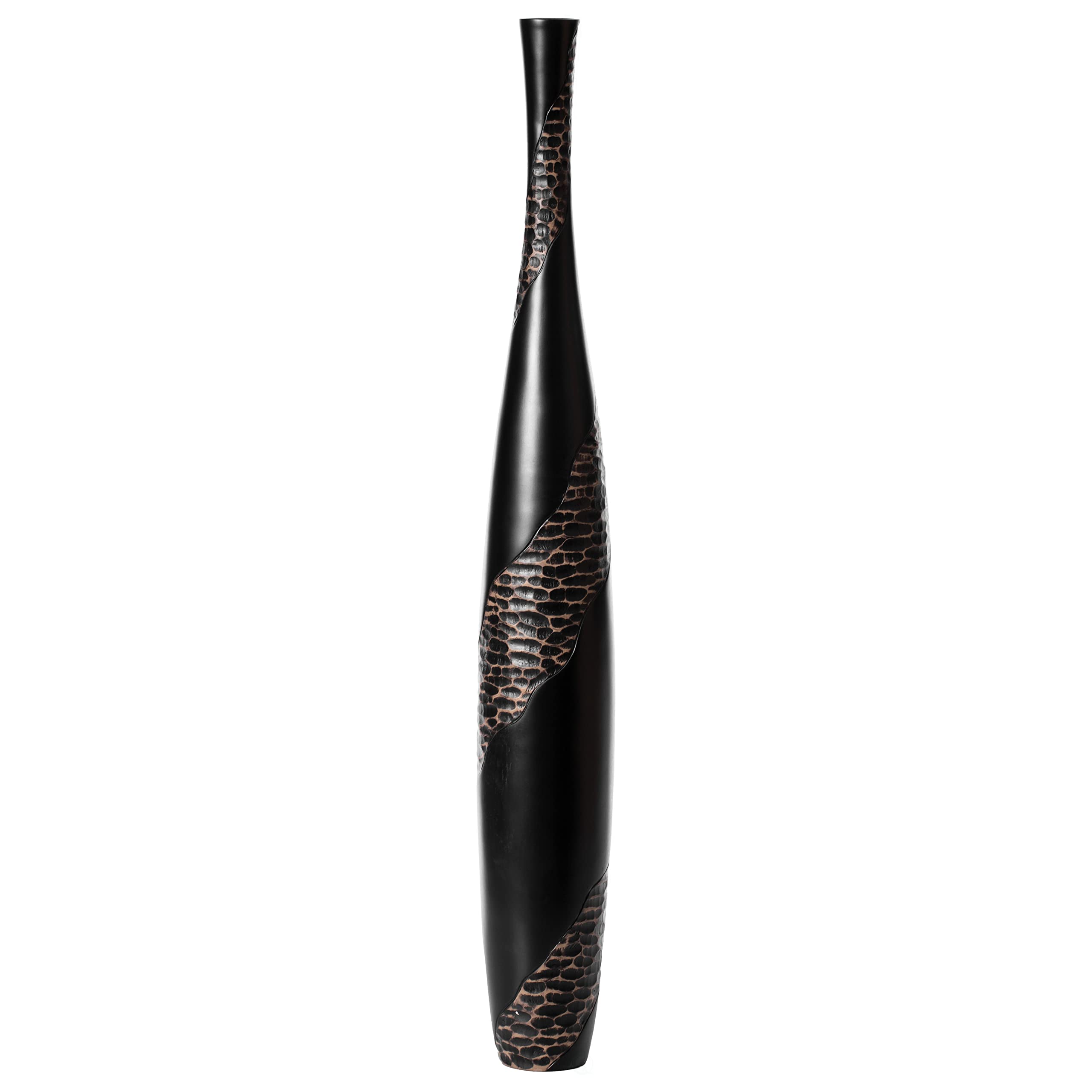 42 Inch Bottle Shape Floor Vase Brown Cobbled Stone Pattern