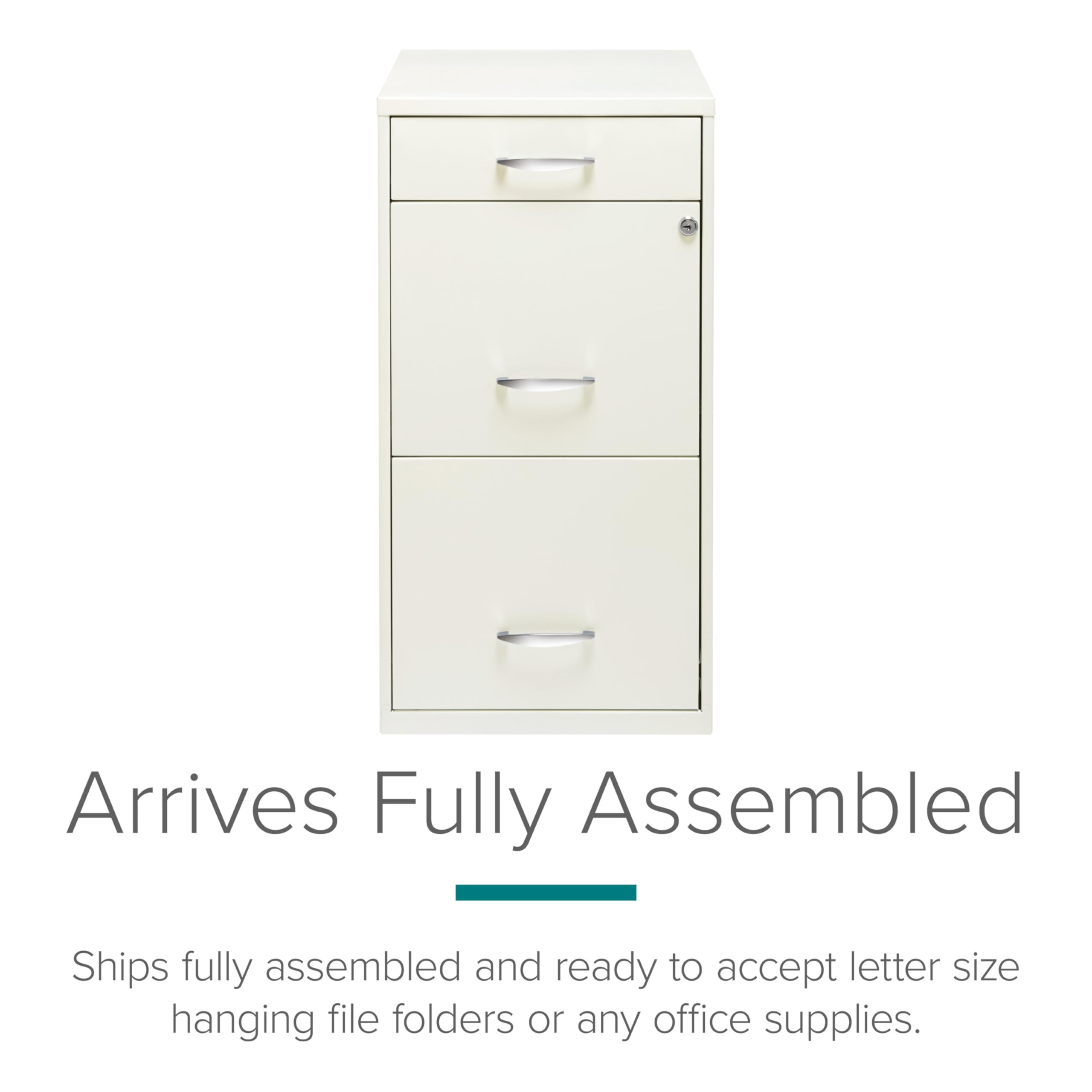 3 Drawer Steel File Cabinet with Lock - Letter Size