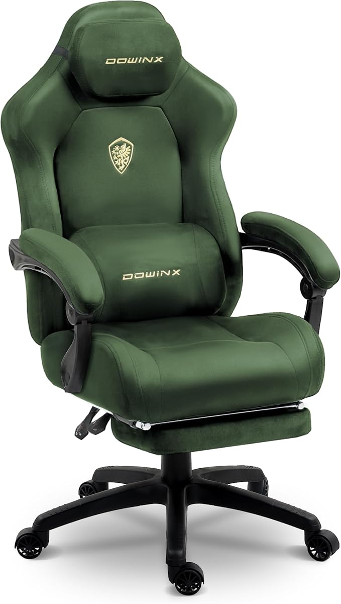 Gaming Chair with Footrest and Massage