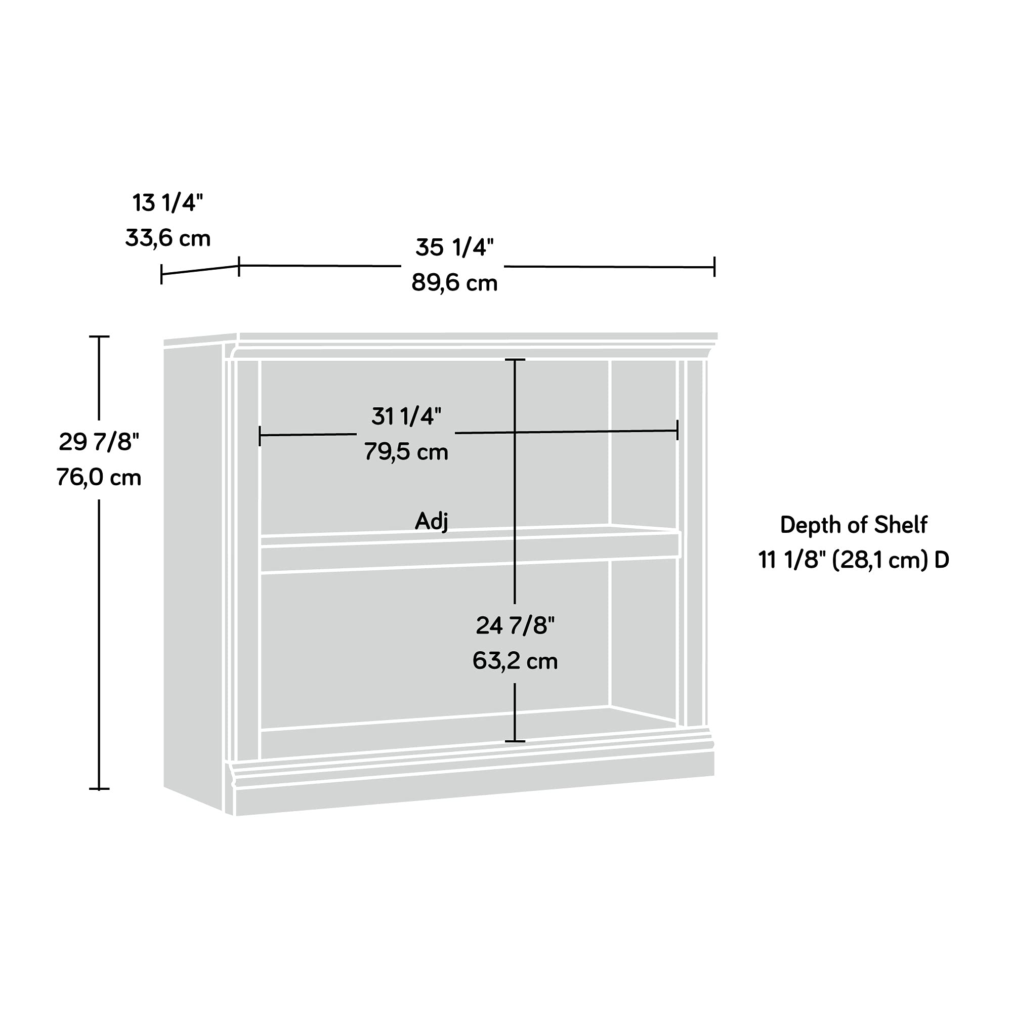 2-Shelf Bookcase Estate Black