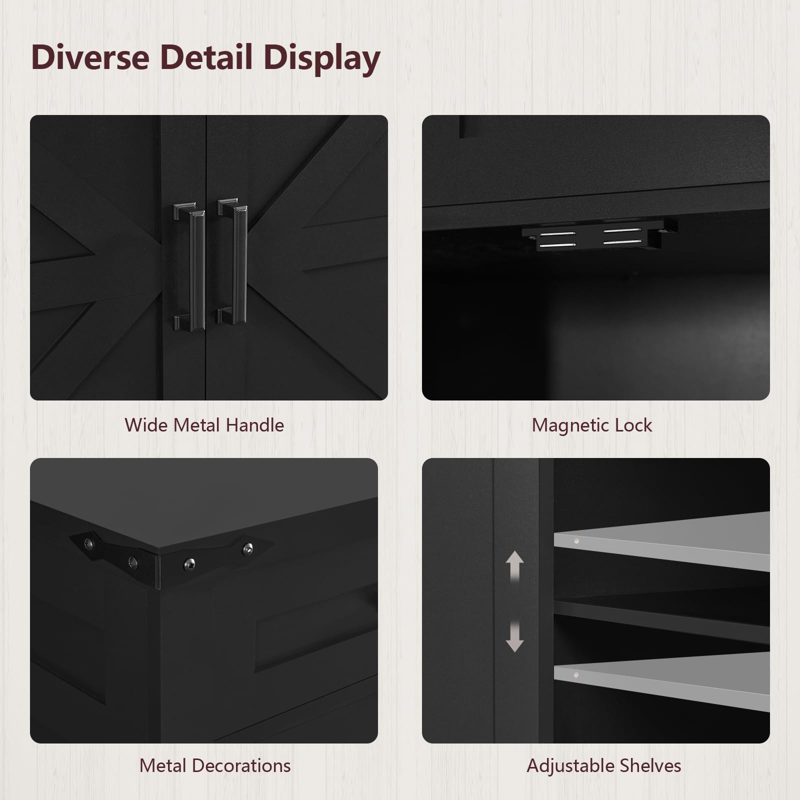 61" Buffet Cabinet with Drawers